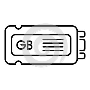 SSD gb memory icon outline vector. Product byte