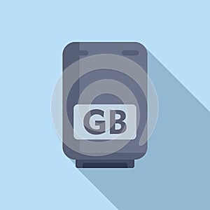 SSD gb solid shutter icon flat vector. Machine server