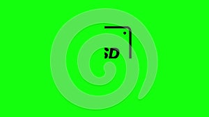 SSD hard disk solid state drive storage icon flat green screen 10 animations