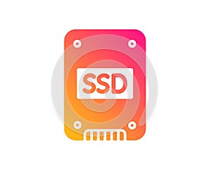 SSD icon. Solid-state drive sign. Vector photo