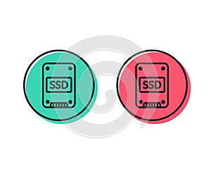 SSD icon. Solid-state drive sign. Vector