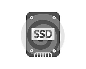 SSD icon. Solid-state drive sign. Vector