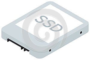 SSD isometric icon, Solid State Drive storage