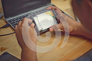 SSD and Laptop,solid state drive with sata 6 gb connection