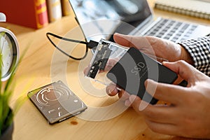 SSD and Laptop,solid state drive with sata 6 gb connection