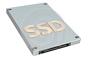 SSD Solid State Drive, 3D rendering