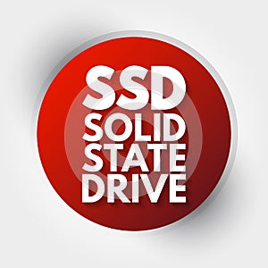 SSD - Solid State Drive acronym, technology concept background