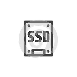 SSD, storage disk line icon