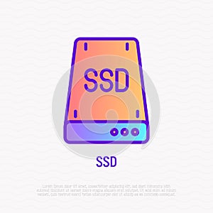 SSD thin line icon. Modern vector illustration