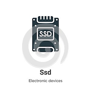 Ssd vector icon on white background. Flat vector ssd icon symbol sign from modern electronic devices collection for mobile concept