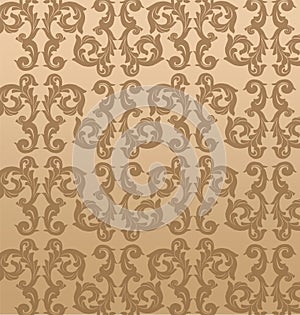 SSeamless Damask wallpaper brown with patterns photo