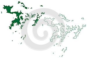 Ssese Islands Republic of Uganda, Lake Victoria map vector illustration, scribble sketch Bugala, Bubeke, Bufumira, Bugaba, photo