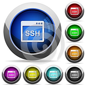 SSH client application round glossy buttons