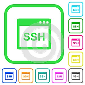 SSH client application vivid colored flat icons