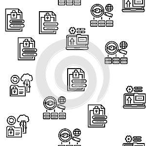Ssh, Sftp File Transfer Protocol Icons Set Vector