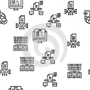 Ssh, Sftp File Transfer Protocol Icons Set Vector