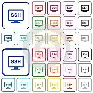 SSH terminal outlined flat color icons photo