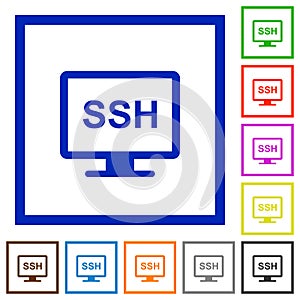 SSH terminal flat framed icons