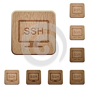 SSH terminal wooden buttons photo