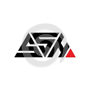 SSH triangle letter logo design with triangle shape. SSH triangle logo design monogram. SSH triangle vector logo template with red