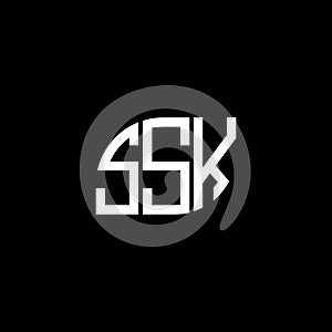 SSK letter logo design on black background. SSK creative initials letter logo concept. SSK letter design