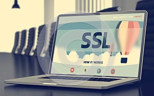 Ssl Concept on Laptop Screen. 3D. photo