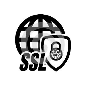 SSL Icon. SSL secure https certificate connection icon isolated on background