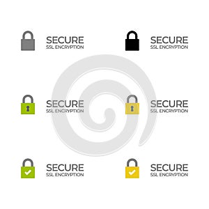 SSL Secure encryption tag /button /bar