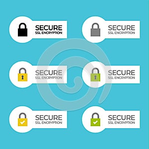 SSL Secure encryption tag /button /bar
