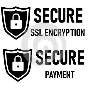 SSL secure https certificate connection on white background. SSL Secure sign. secure payment symbol. flat style