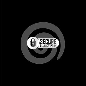 SSL secure https connection icon isolated on dark background