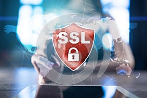 SSL Secure Sockets Layer, a computing protocol. Security of data sent via the Internet by using encryption.