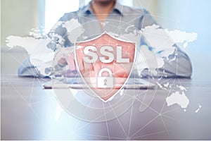 SSL Secure Sockets Layer, a computing protocol. Security of data sent via the Internet by using encryption.
