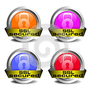 SSL secured icon set photo