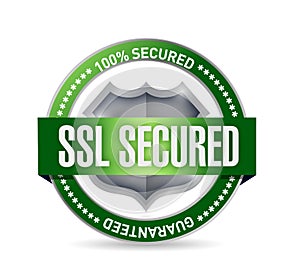 Ssl secured seal or shield illustration photo