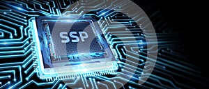 SSP - Supply Side Platform. Business, Technology, Internet and network concept