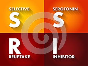 SSRI Selective Serotonin Reuptake Inhibitor - class of drugs that are typically used as antidepressants in the treatment of major