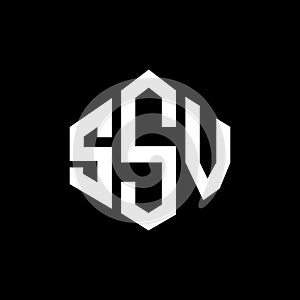 SSV letter logo design with polygon shape. SSV polygon and cube shape logo design. SSV hexagon vector logo template white and