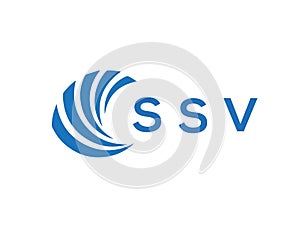 SSV letter logo design on white background. SSV creative circle letter logo concept. photo