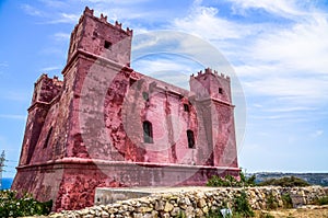 St Agatha`s Red Tower in Melieha, Malta