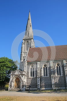 St. Alban`s Church, in beautiful grounds surrounded by trees and a city centre landmark. Copenhagen, Denmark.