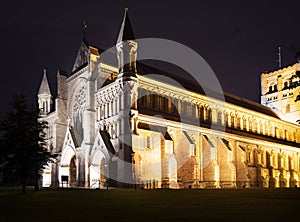 St Albans abbey church illumination England UK
