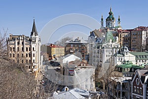 St Andrew's Church and Andriyivskyy Descent in Kiev, Ukraine