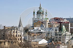 St Andrew's Church and Andriyivskyy Descent in Kiev, Ukraine