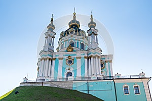 St. Andrew`s Church or the Cathedral of St. Andrew, built in Kyiv between 1747 and 1754, and designed by the imperial architect