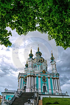 St. Andrew`s Church in Kiev, 18th century Baroque architecture