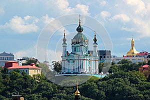 St Andrew`s Church in Kiev, Ukraine, designed by Italian architect Bartolomeo Rastrelli and constructed in 1754