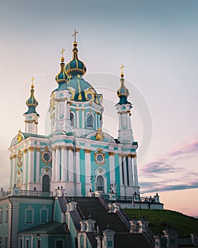St. Andrew`s church at sunset - Kiev, Ukraine