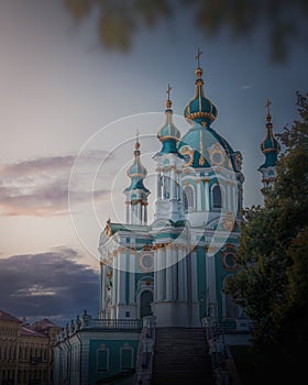 St. Andrew`s church at sunset - Kiev, Ukraine