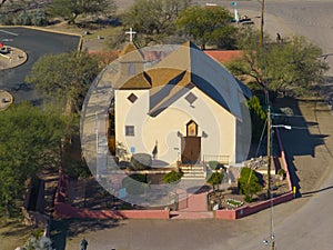 Tubac historic town center aerial view, Arizona, USA photo